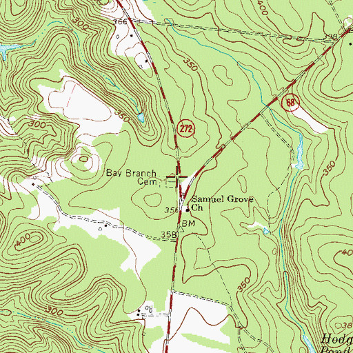 Topographic Map of Bay Branch Cemetery, GA