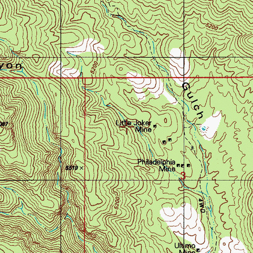 Topographic Map of Little Joker Mine, AZ