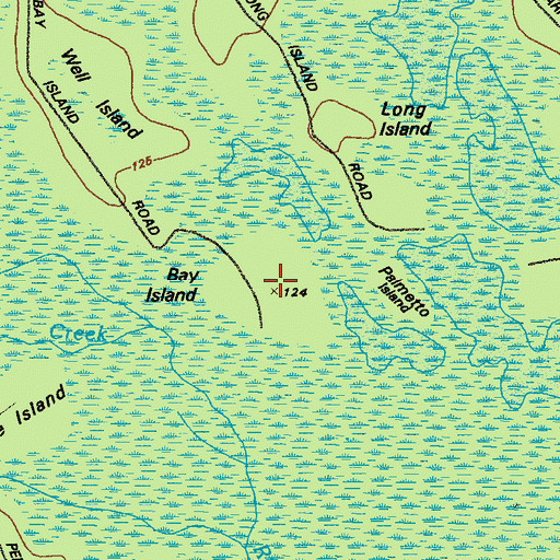 Topographic Map of Bay Island, GA
