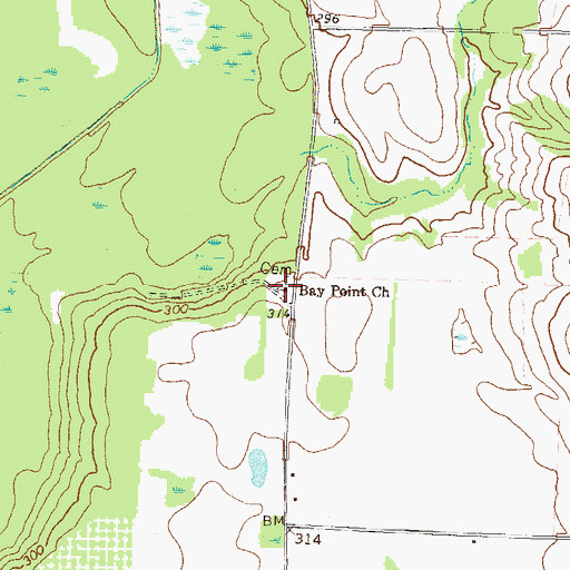 Topographic Map of Bay Point Church, GA