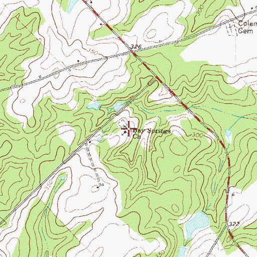 Topographic Map of Bay Springs Church, GA