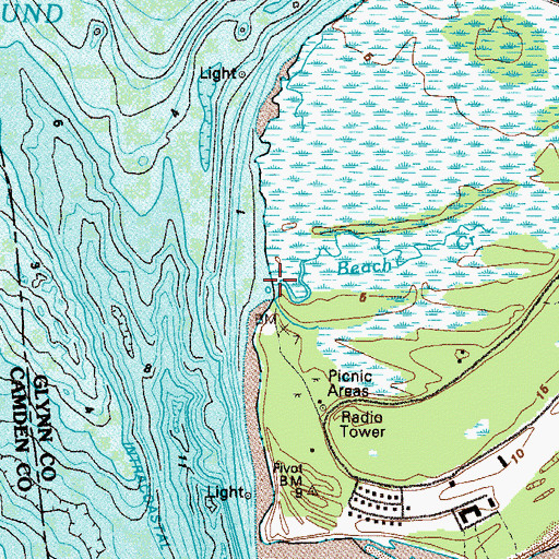 Topographic Map of Beach Creek, GA