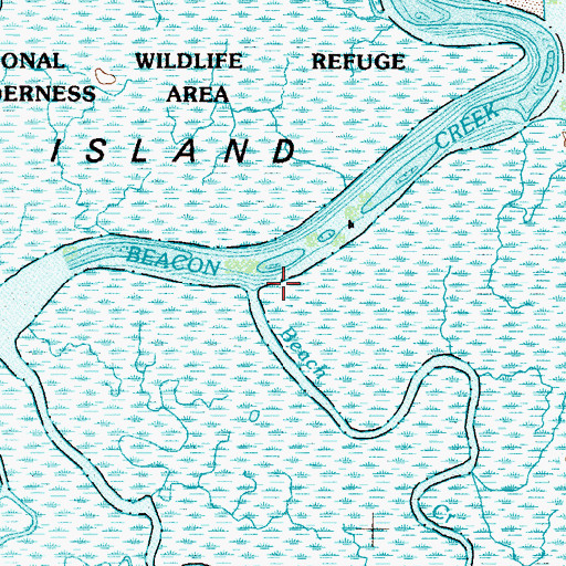 Topographic Map of Beach Creek, GA