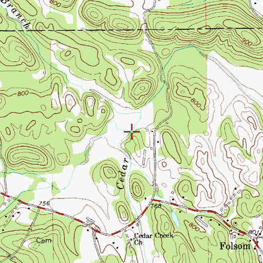 Topographic Map of Beaman Branch, GA