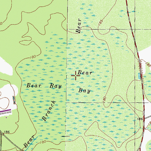 Topographic Map of Bear Bay, GA