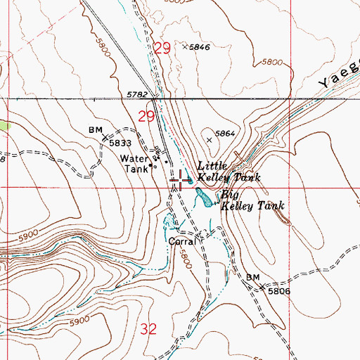 Topographic Map of Little Kelley Tank, AZ