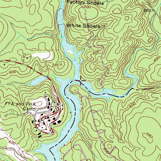 Topographic Map of Bear Creek, GA