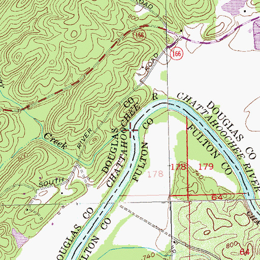 Topographic Map of Bear Creek, GA