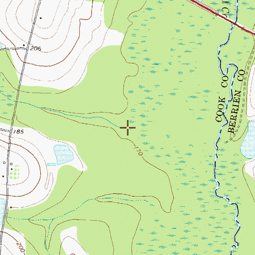 Topographic Map of Bear Creek, GA