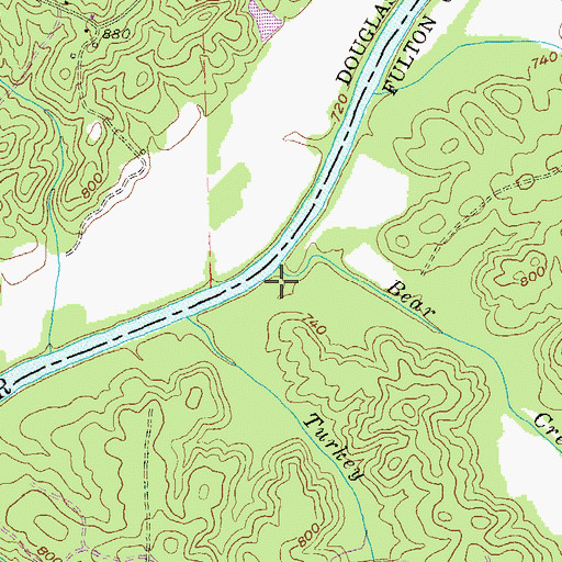 Topographic Map of Bear Creek, GA
