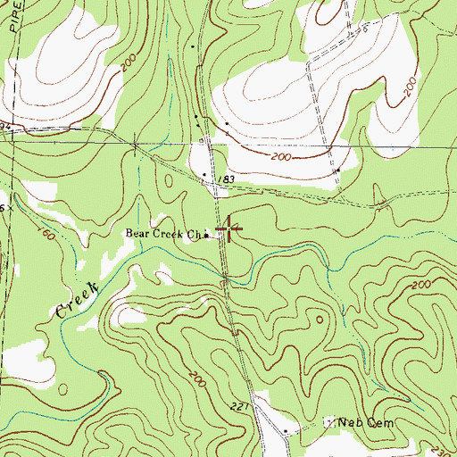 Topographic Map of Bear Creek Church, GA