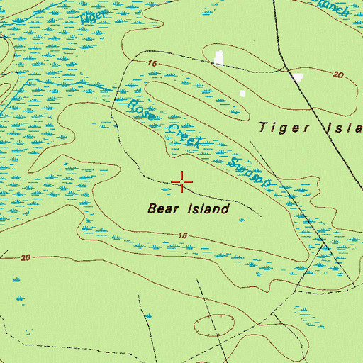 Topographic Map of Bear Island, GA