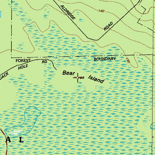 Topographic Map of Bear Island, GA