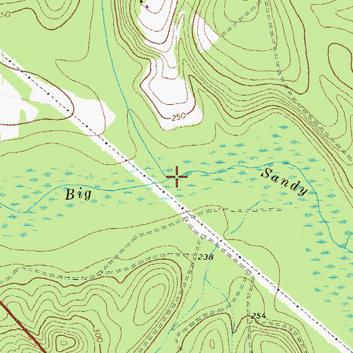 Topographic Map of Bearcamp Branch, GA
