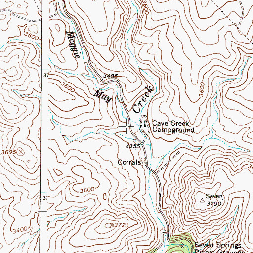 Topographic Map of Little Maggie May, AZ
