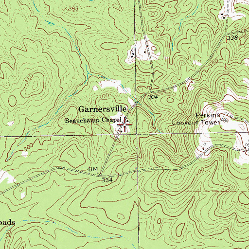 Topographic Map of Beauchamp Chapel, GA