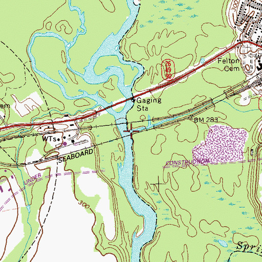 Topographic Map of Beaver Creek, GA