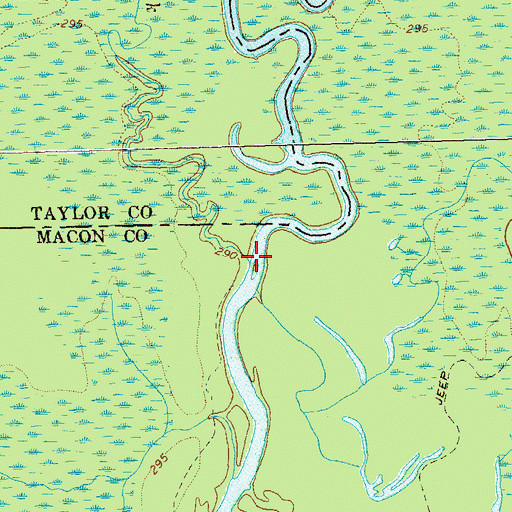 Topographic Map of Beaver Creek, GA