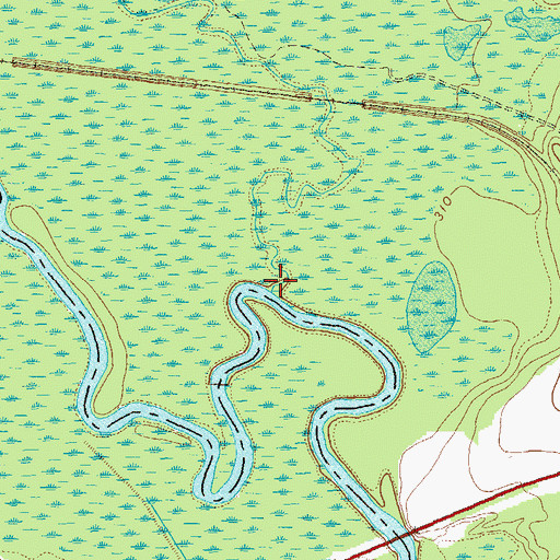 Topographic Map of Beaver Creek, GA