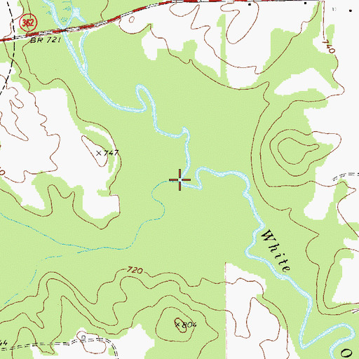 Topographic Map of Beaver Creek, GA