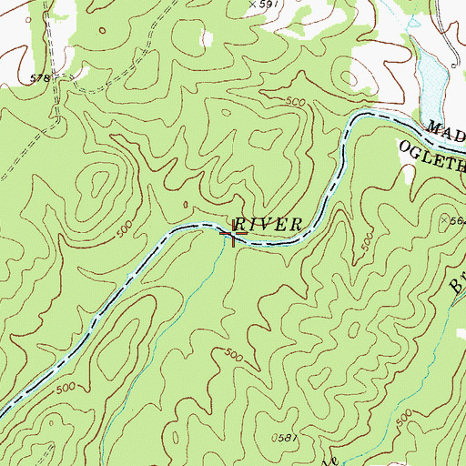 Topographic Map of Beaver Creek, GA