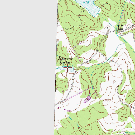 Topographic Map of Beaver Lake, GA