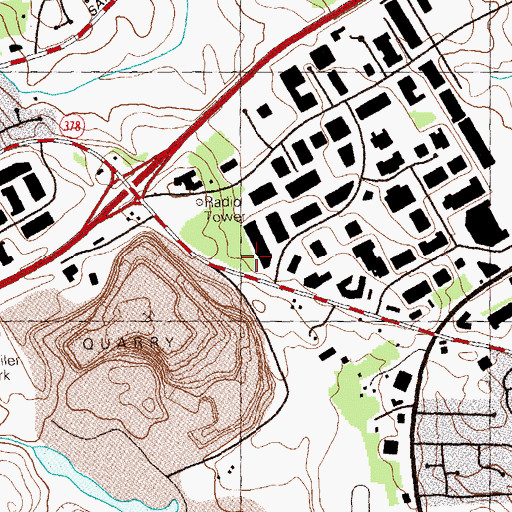 Topographic Map of Beaver Ruin Church, GA