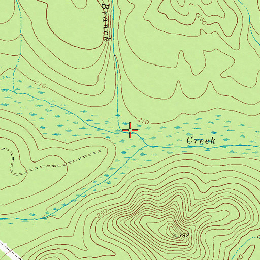 Topographic Map of Beaverdam Branch, GA