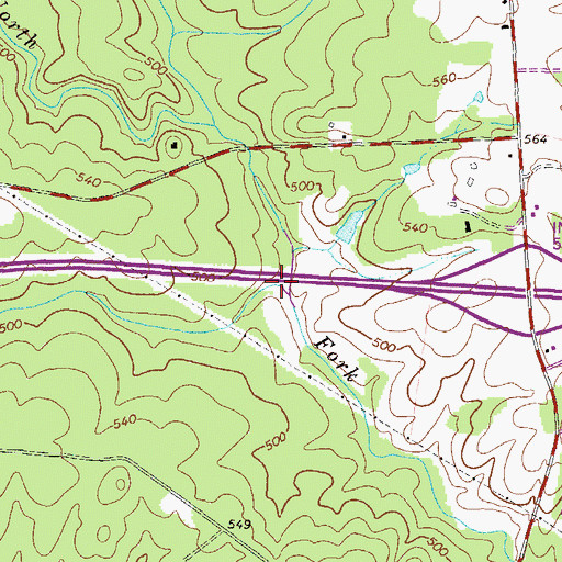 Topographic Map of Beaverdam Creek, GA