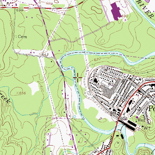 Topographic Map of Beaverdam Creek, GA