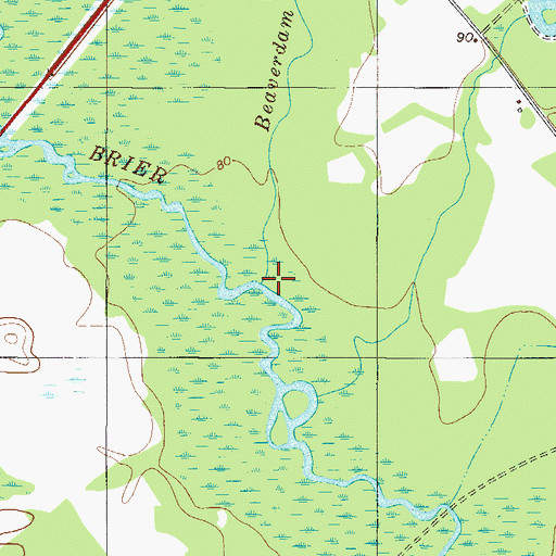 Topographic Map of Beaverdam Creek, GA