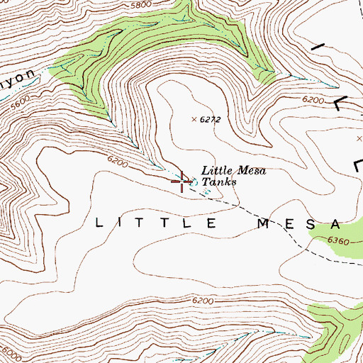 Topographic Map of Little Mesa Tanks, AZ