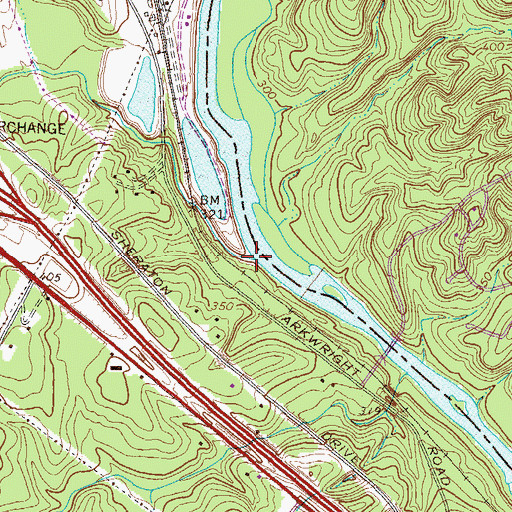 Topographic Map of Beaverdam Creek, GA
