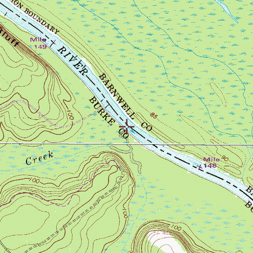 Topographic Map of Beaverdam Creek, GA