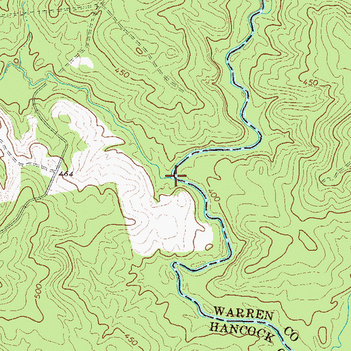 Topographic Map of Beaverdam Creek, GA