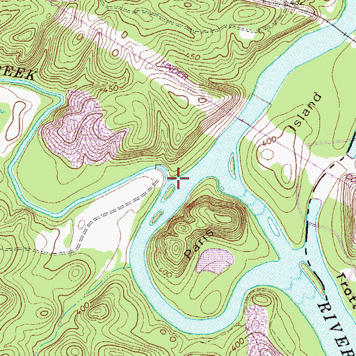 Topographic Map of Beaverdam Creek, GA