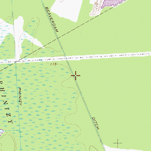 Topographic Map of Beaverdam Ditch, GA