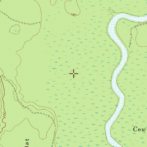 Topographic Map of Beaverdam Swamp, GA