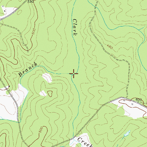 Topographic Map of Beck Branch, GA