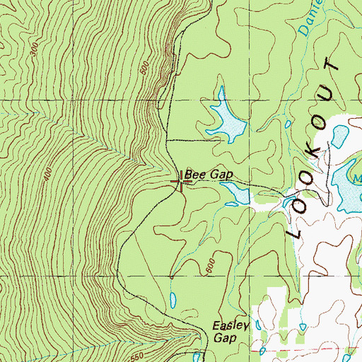Topographic Map of Bee Gap, GA