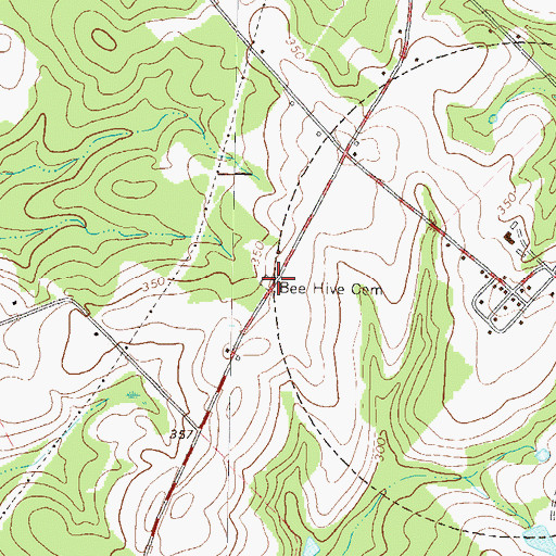 Topographic Map of Bee Hive Cemetery, GA