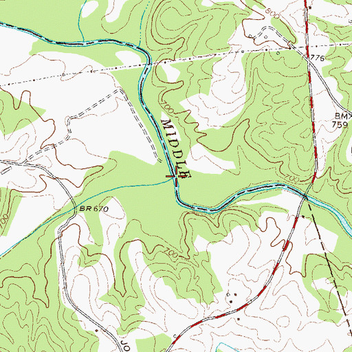 Topographic Map of Beech Creek, GA