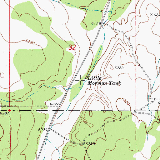 Topographic Map of Little Mormon Tank, AZ