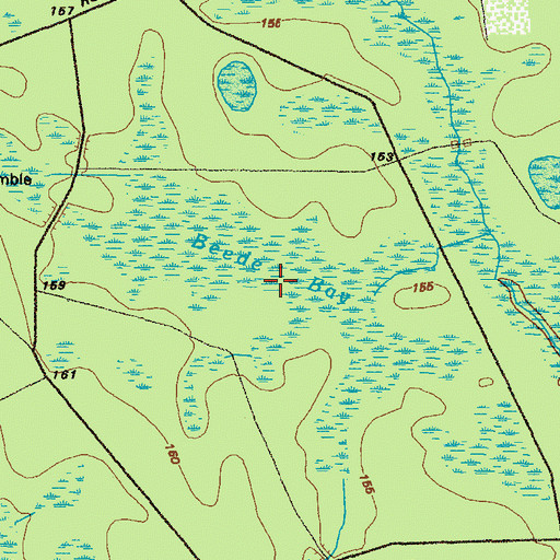 Topographic Map of Beede Bay, GA