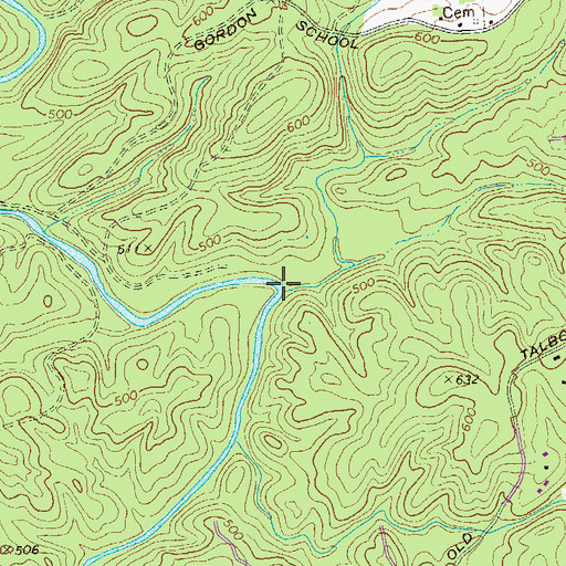 Topographic Map of Bell Creek, GA