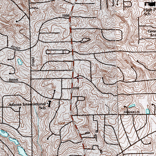 Topographic Map of Belle Isle Church, GA