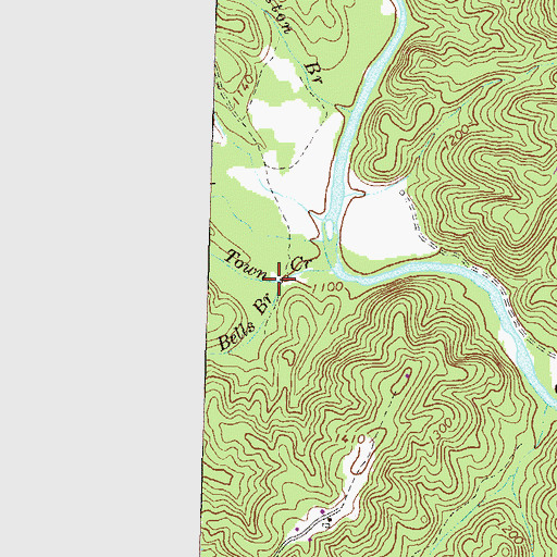 Topographic Map of Bells Branch, GA