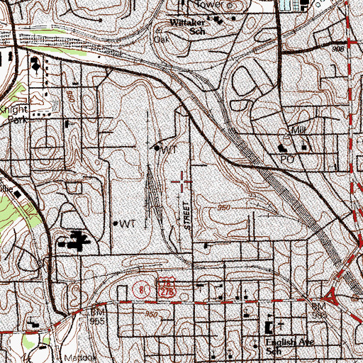 Topographic Map of Bellwood Yard, GA