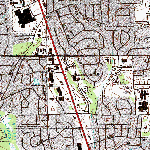 Topographic Map of Belmont Hills Elementary School, GA