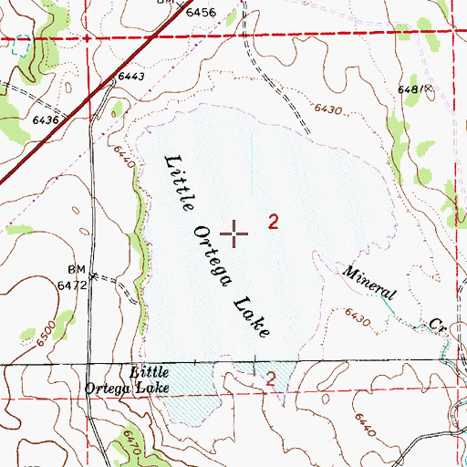 Topographic Map of Little Ortega Lake, AZ